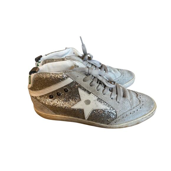 Free Bird Suede/Leather Glitter Mini Wedge Sneakers women’s size 9 - Picture 1 of 7